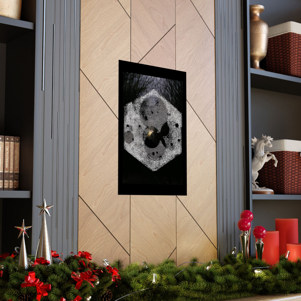 Matte Vertical Poster — Abstract Moon Hexagon Art