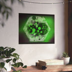 Abstract Green Hexagon Matte Poster — Sci‑Fi Geometric Wall Art