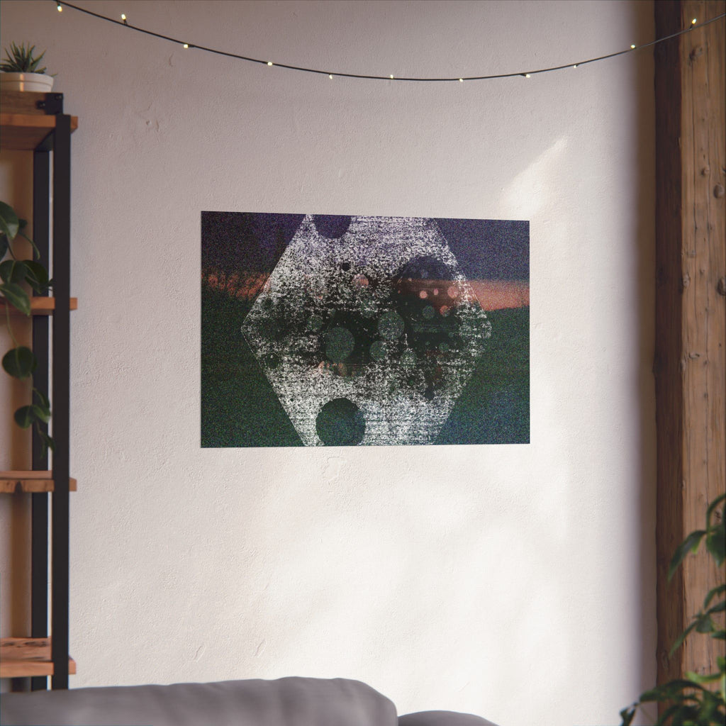 Abstract Hexagon Matte Poster — Grainy Nightscape Wall Art