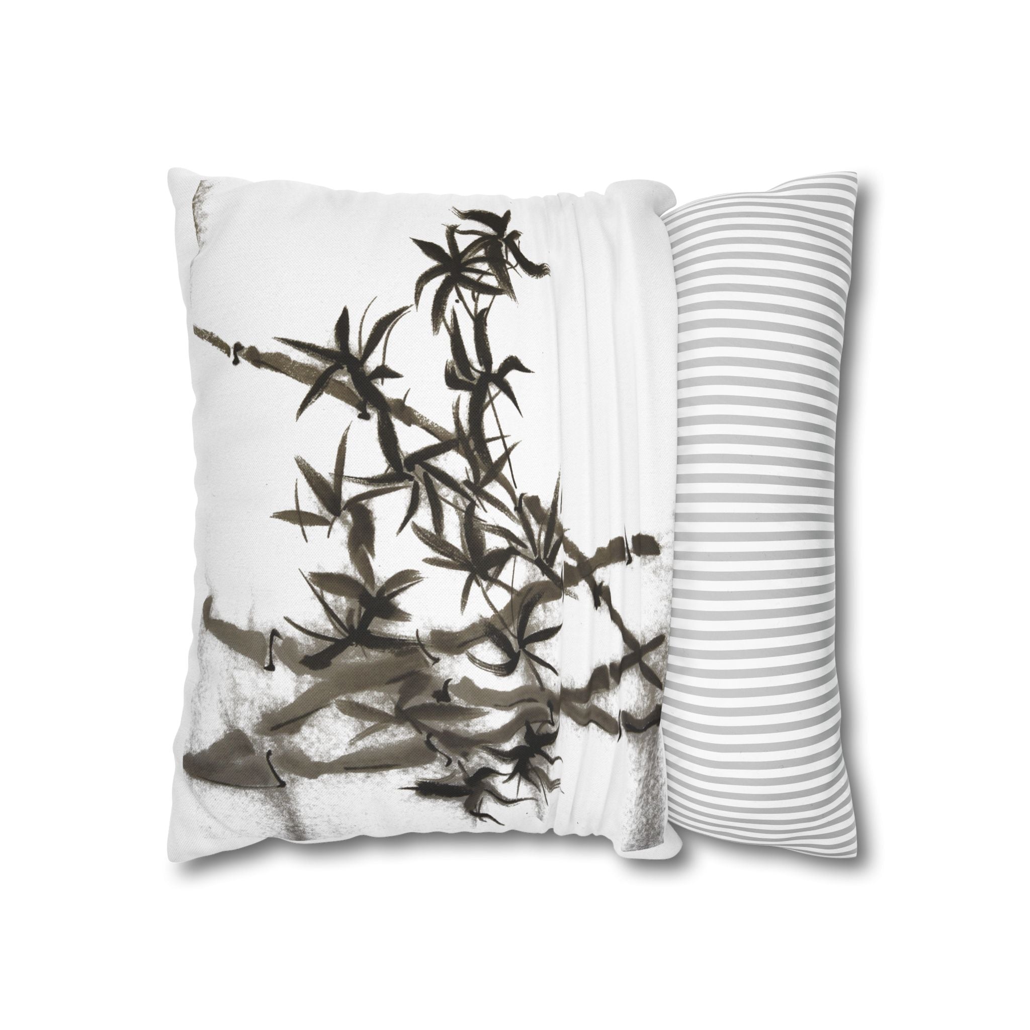Bamboo Ink Sumi-E Decorative Pillowcase