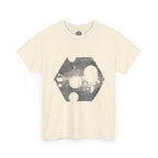 Hexagon Circles Graphic Tee — Digital Manual Print Art