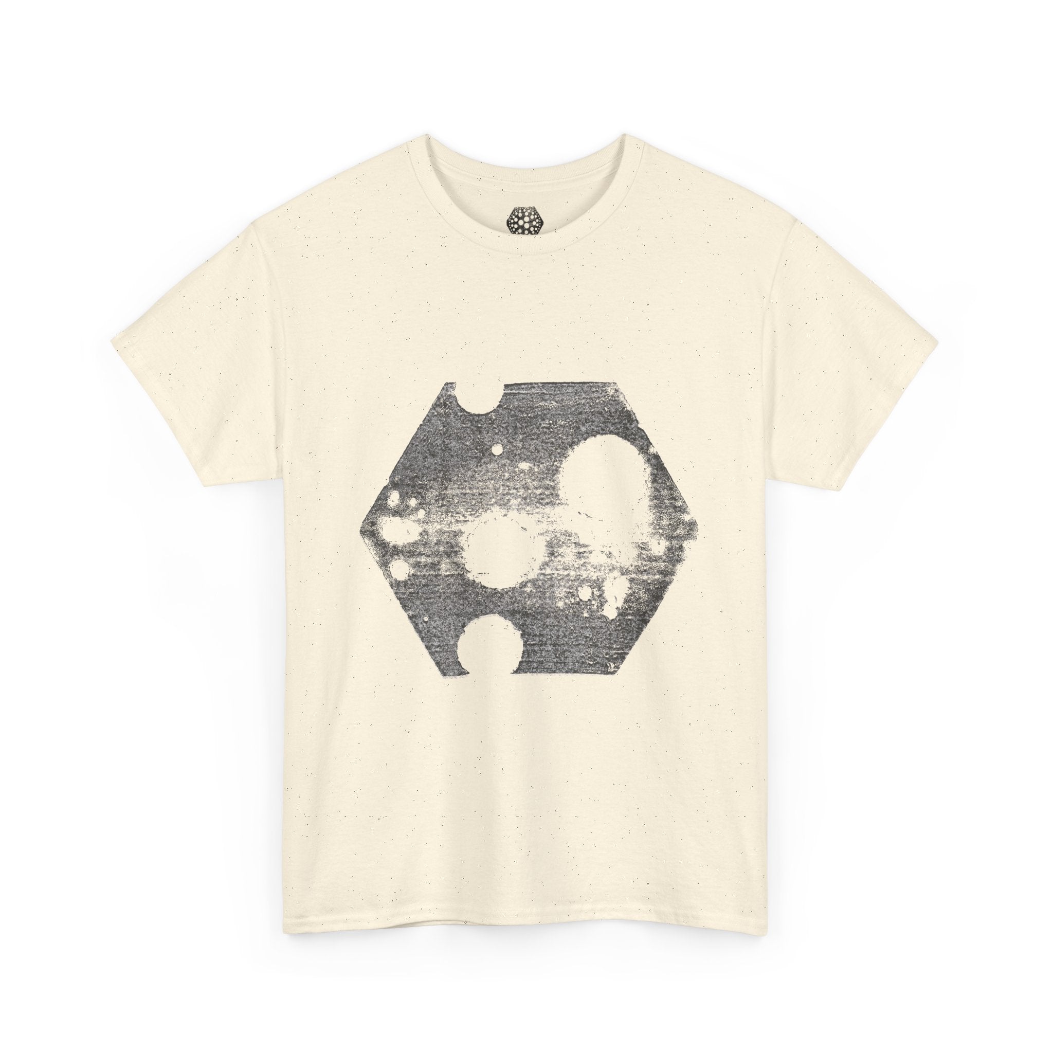 Hexagon Circles Graphic Tee — Digital Manual Print Art