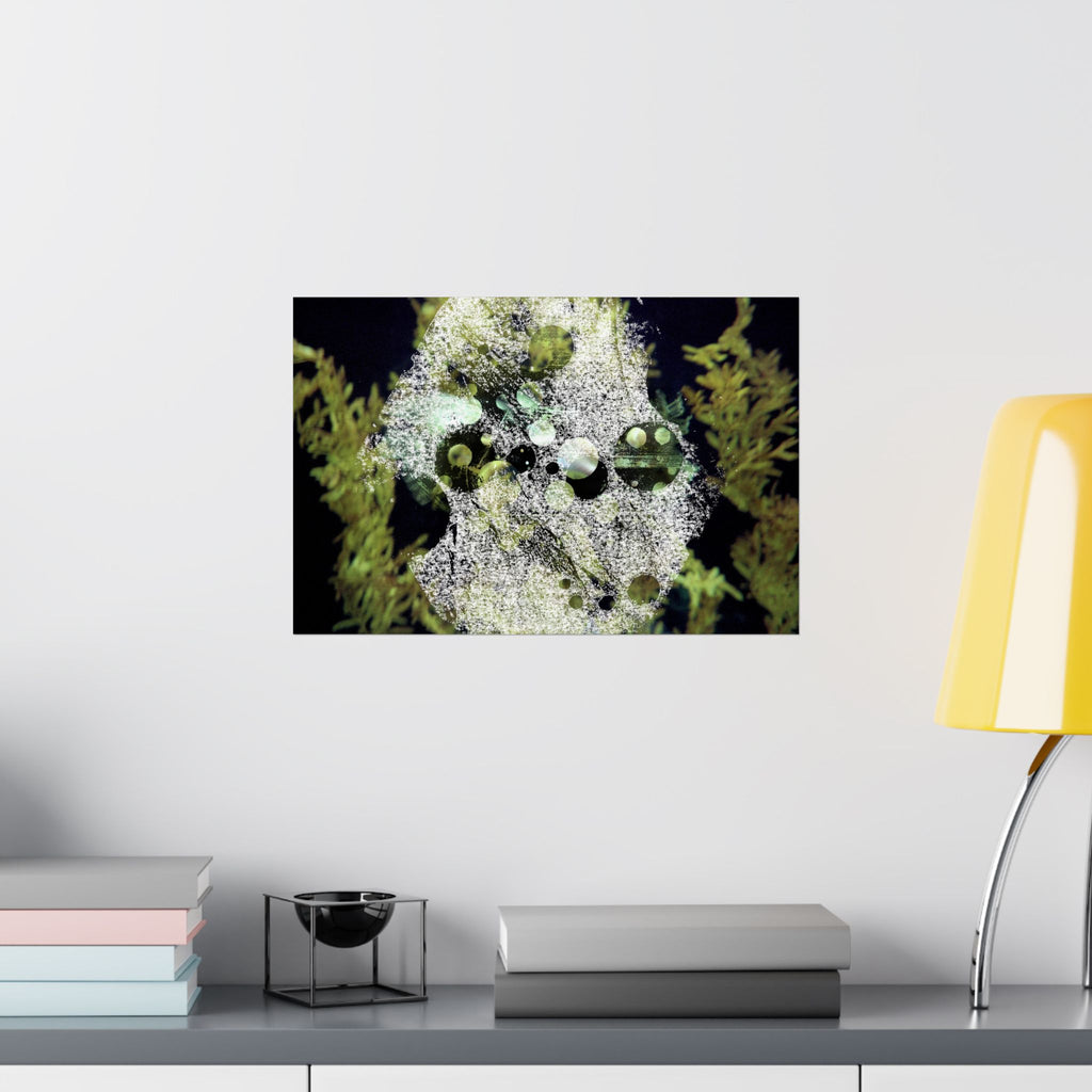 Abstract Green Algae Matte Poster — Botanical Ocean Wall Art (Horizontal)