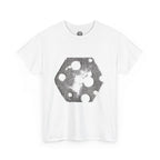 Hexagon Circles Graphic Tee — Digital Manual Print Art