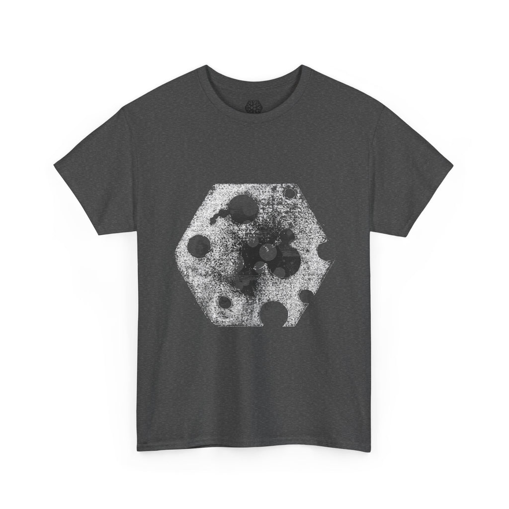 Hex Moon Graphic Tee Design Hex34 — Distressed Space Cheese Vintage Astronomy T-Shirt