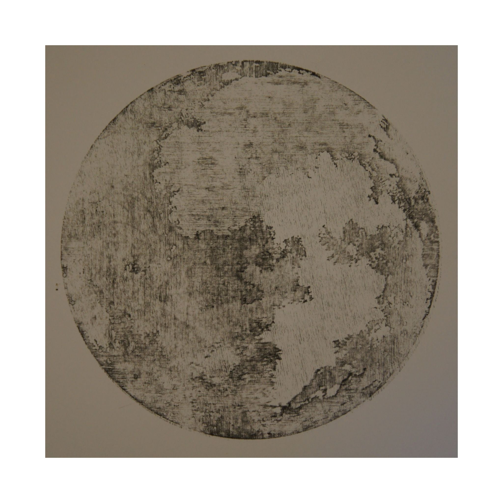 Vintage maanposter — Verweerde maanwanddecoratie (mat horizontaal) 