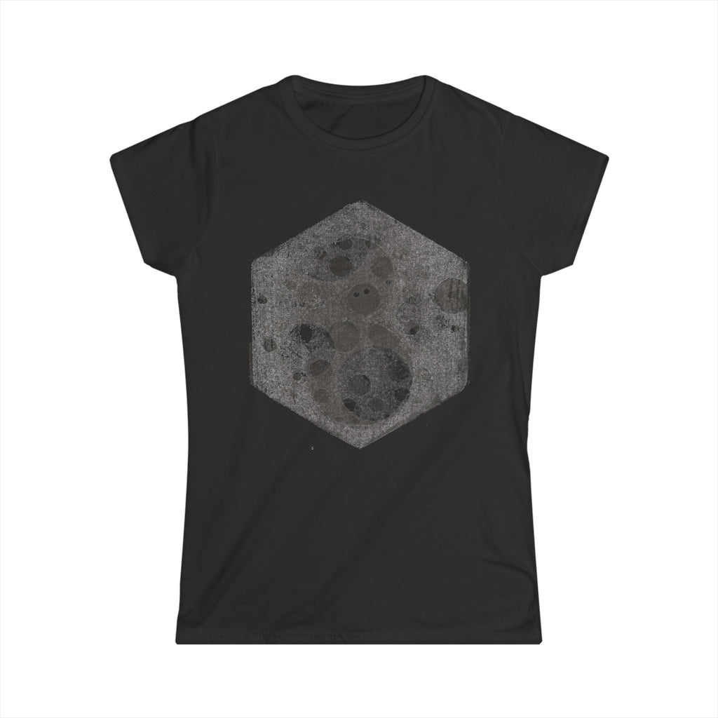 Women's Tee — Vintage Space Hexagon Moon Graphic