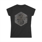 Women's Tee — Vintage Space Hexagon Moon Graphic