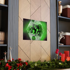 Abstract Neon Green Geometric Poster — Matte Horizontal Art Print