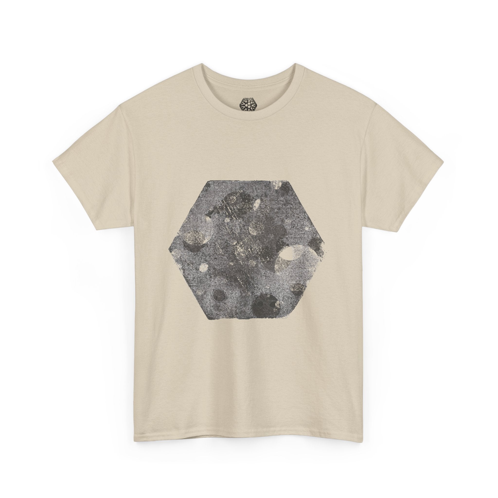Hexagon Circles Graphic Tee — Digital Manual Print Art