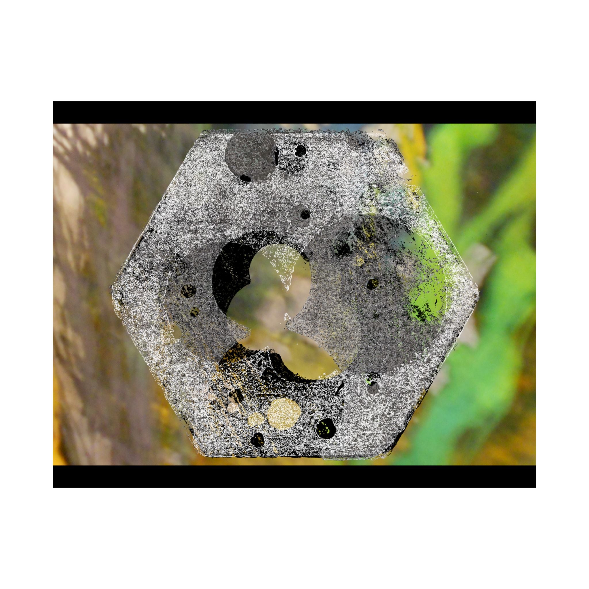 Abstract Hex Bolt Close-Up Matte Poster — Industrial Nature Wall Art