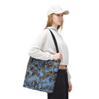 Abstract Blue Splatter Tote Bag - Artistic All-Over Print
