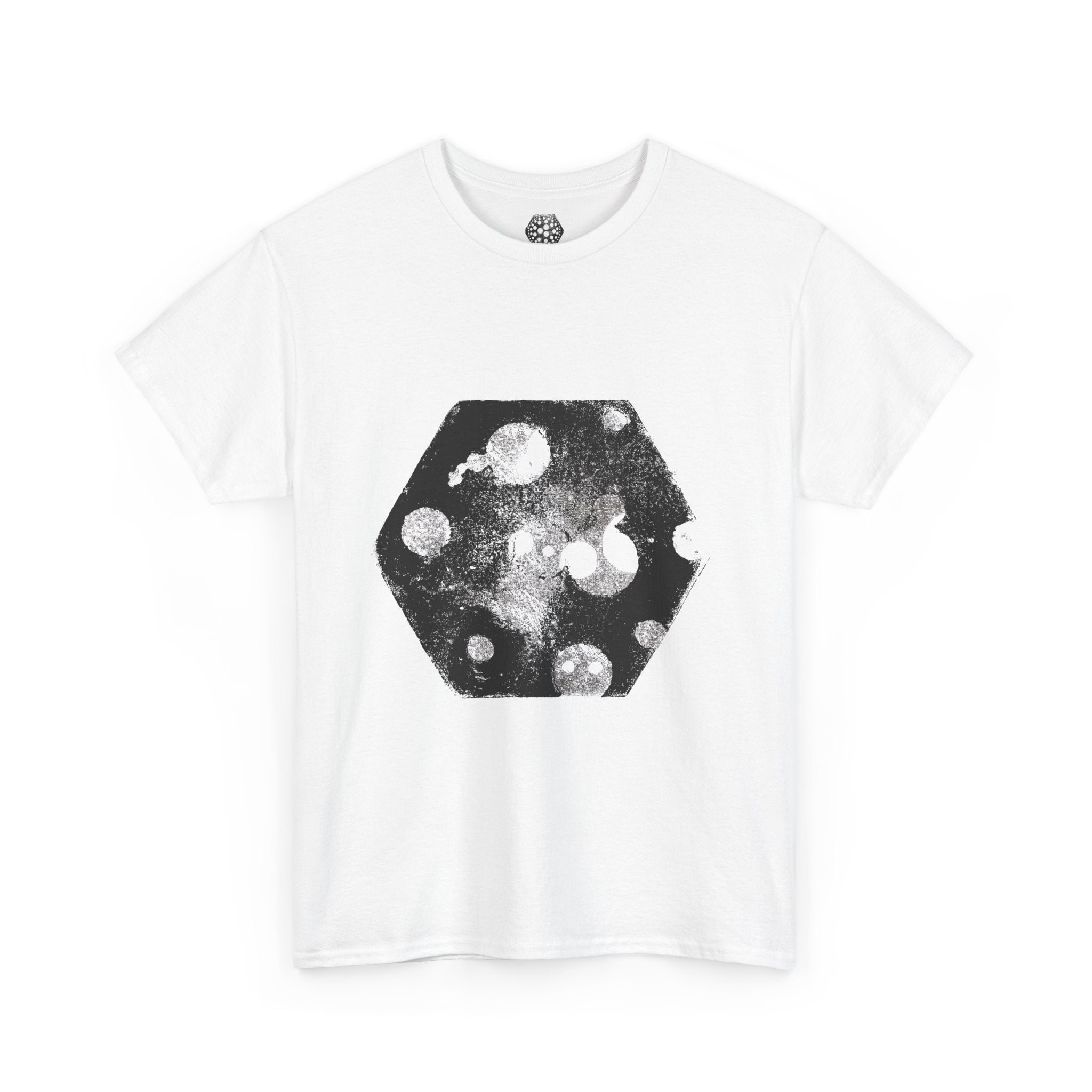 Hex Moon Graphic Tee — Distressed Space Cheese Vintage Astronomy T-Shirt