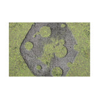 Matte horizontale poster met mosbegroeide maankrater — Botanisch groene maanwanddecoratie 