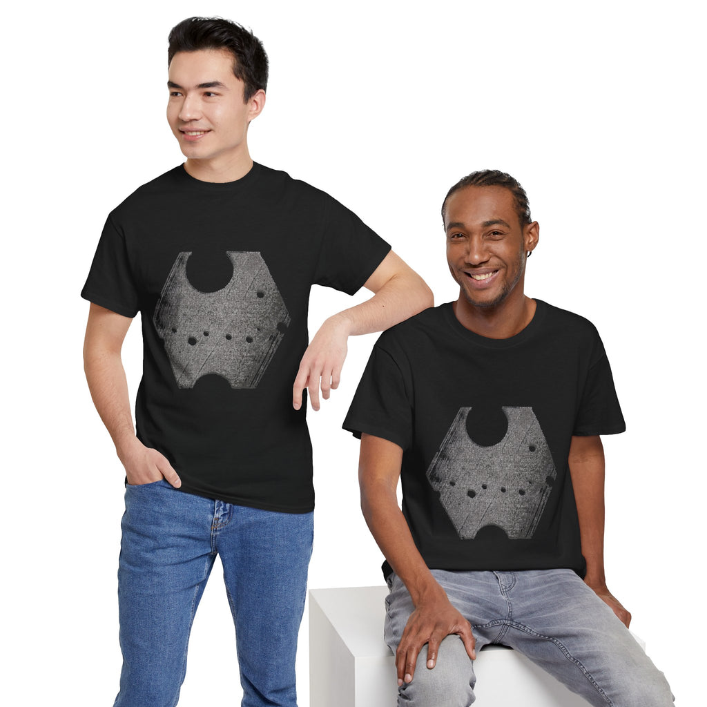 Hexagon Circles Graphic Tee — Digital Manual Print Art
