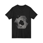 Hex Moon Graphic Tee Design Hex07 — Distressed Space Cheese Vintage Astronomy V-Neck T-Shirt