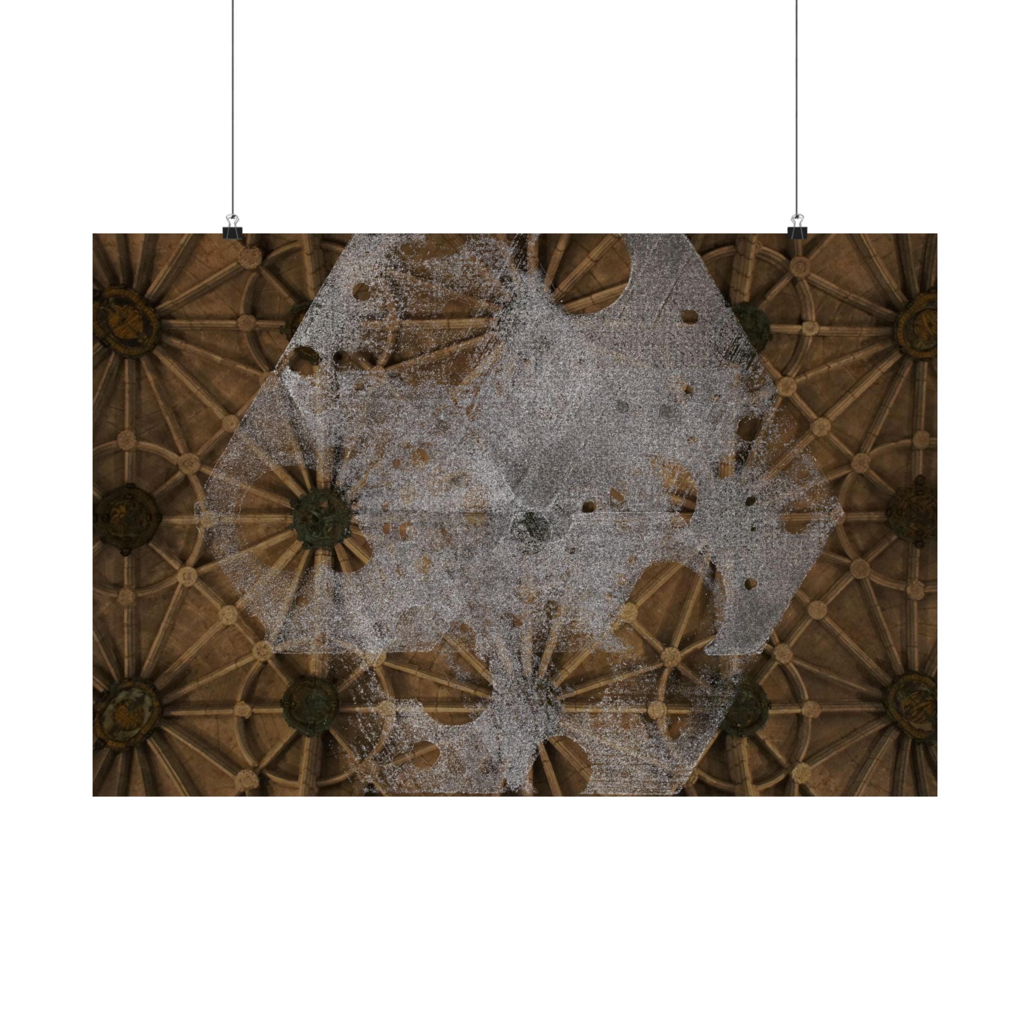 Matte horizontale poster — Kunstprint van een gotisch plafond 