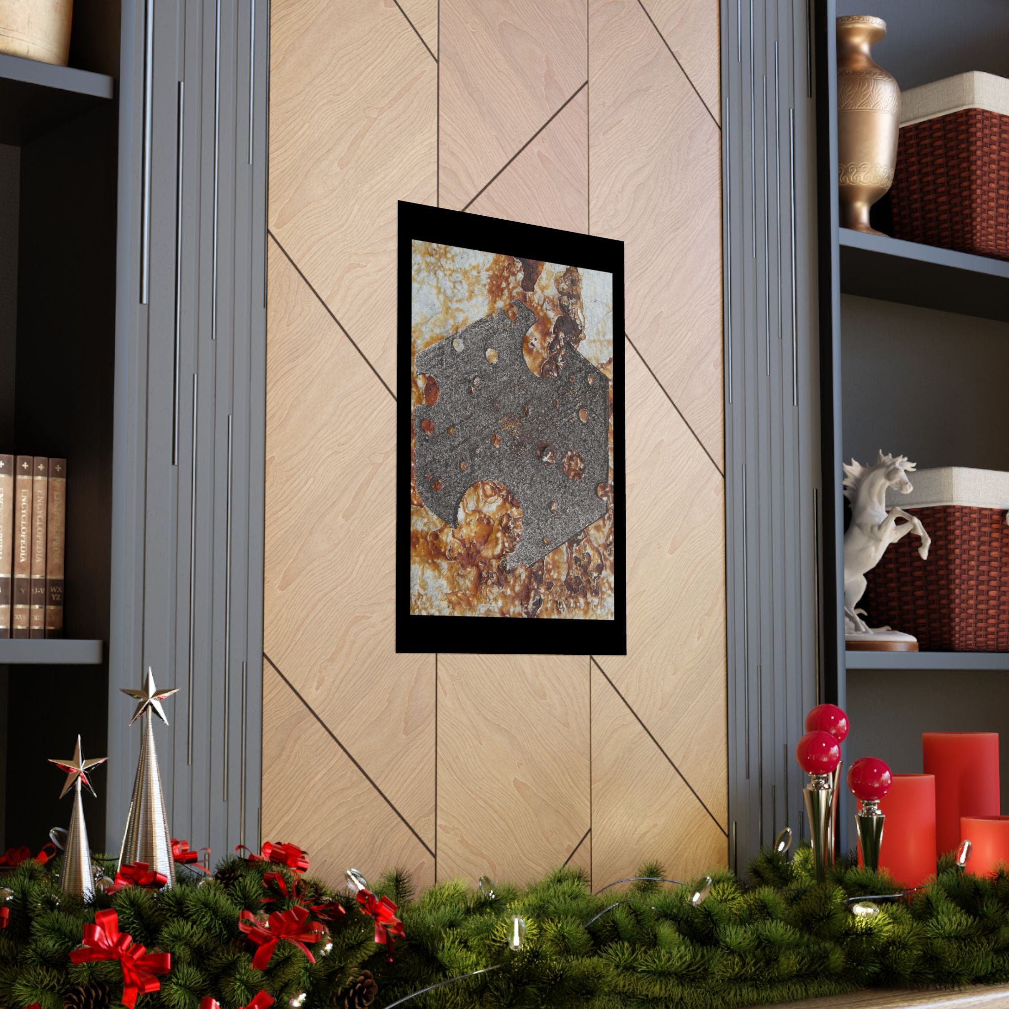 Rust Texture Matte Poster — Industrial Abstract Vertical Wall Art