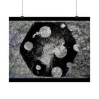 Abstract Galaxy Matte Poster — Black & Silver Cosmic Art (Horizontal)