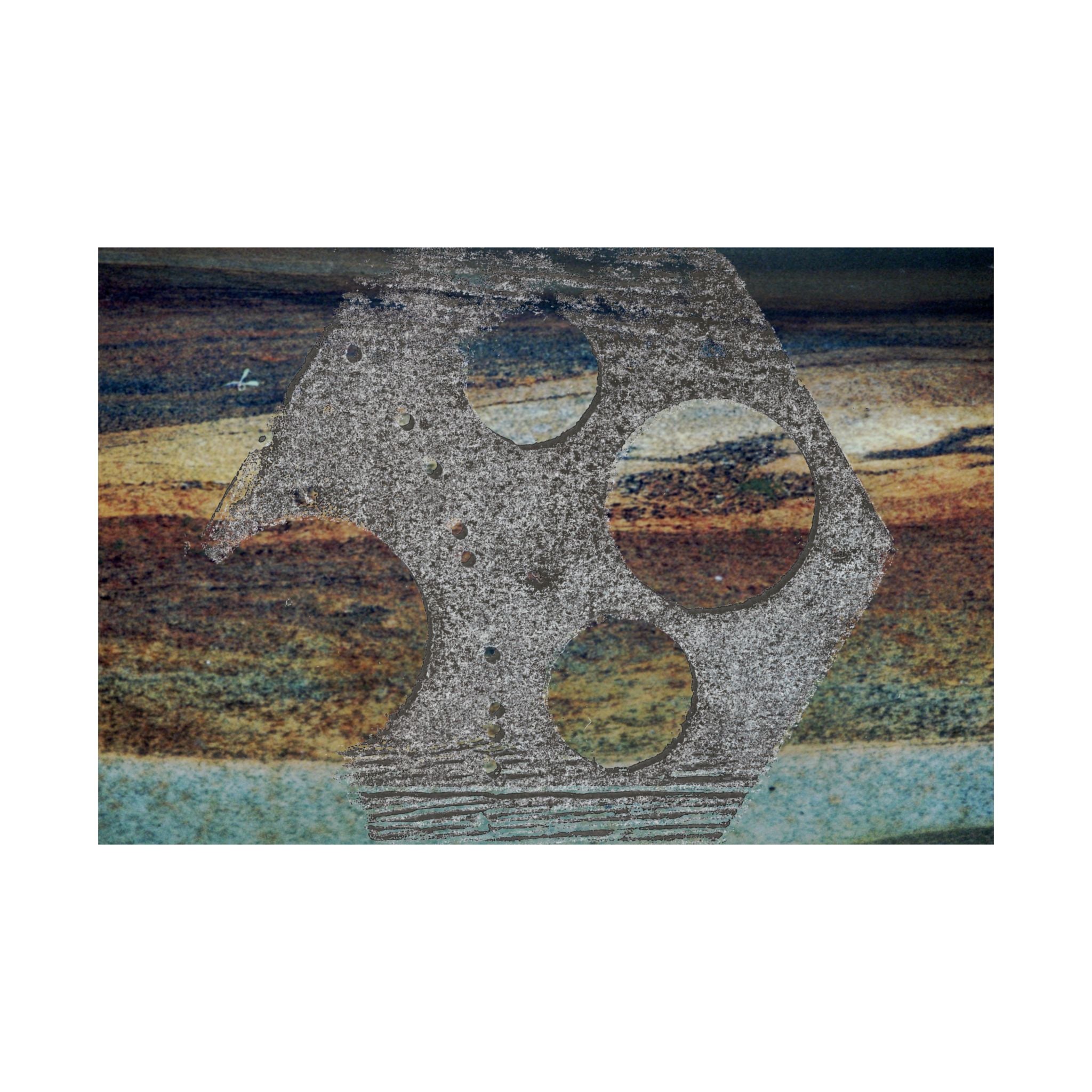 Abstracte poster met roestige metaaltextuur, mat, horizontaal | Industriële muurdecoratie 