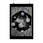 Abstract Black Dice Matte Vertical Poster — Grunge Monochrome Game Art