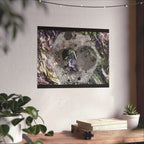 Abstract Cosmic Marble Matte Horizontal Poster — Surreal Lunar Texture Wall Art