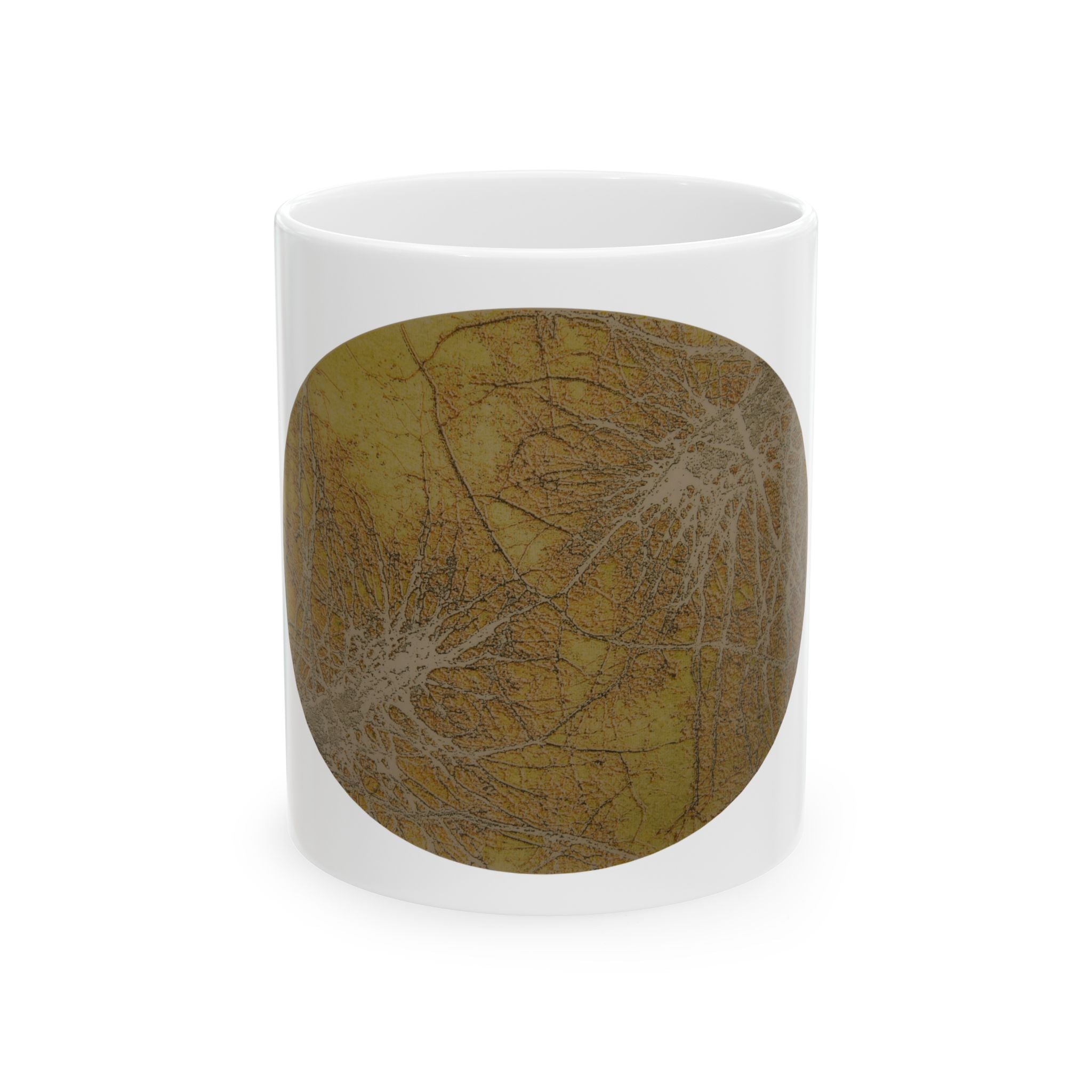 Rustieke keramische mok met paardenbloemzaadjes – Vintage botanische koffiekop - nr. 44 