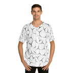 Abstract Black & White Cracked Pattern Baseball Jersey