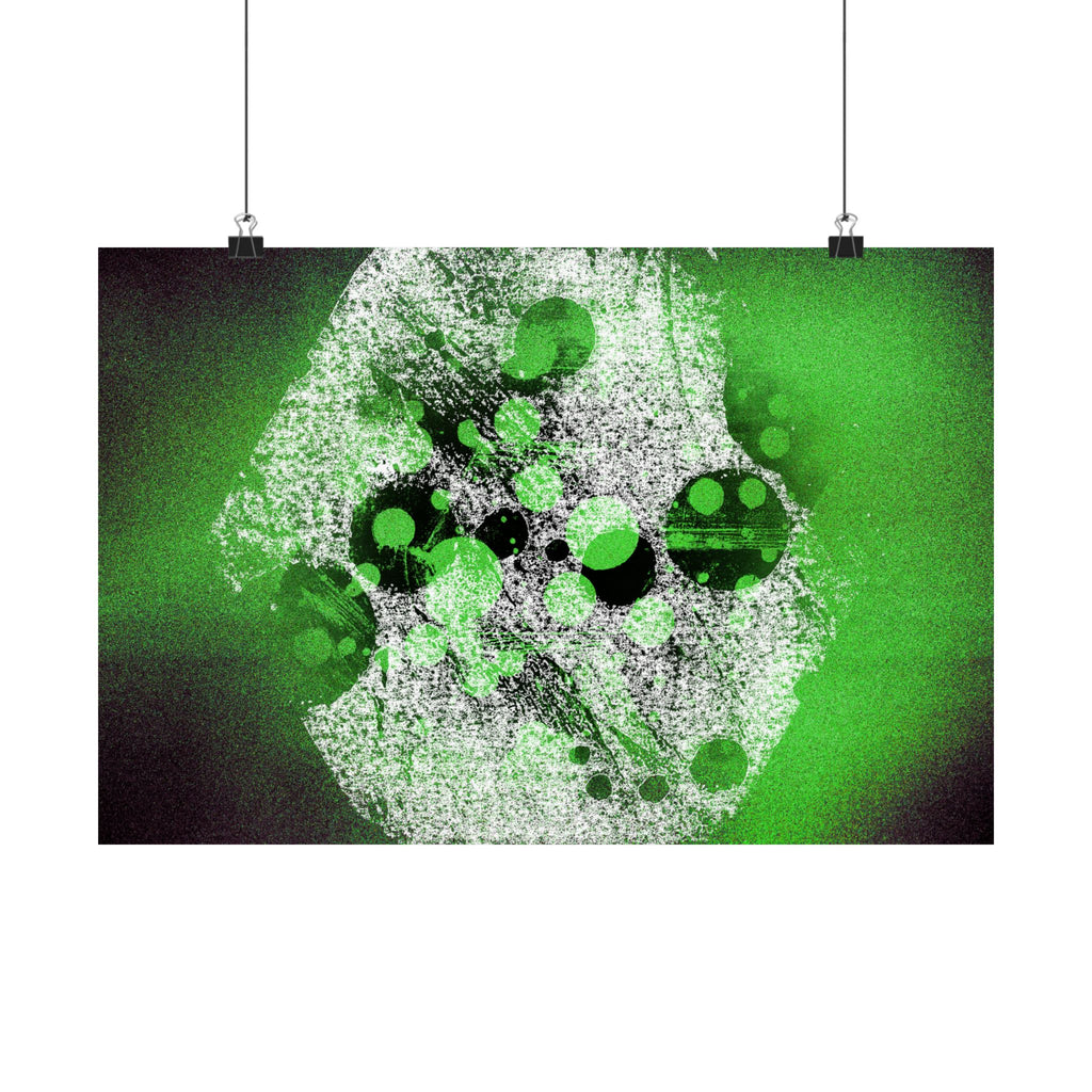 Abstract Neon Green Art Poster — Matte Horizontal Wall Print
