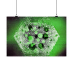 Abstract Green Hexagon Matte Poster — Modern Sci‑Fi Wall Art