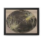 Framed Matte Canvas Art, no 22 — Twin Tree Wood-Carving Reproduction (Black, Casual Gold & Pale Oyster)