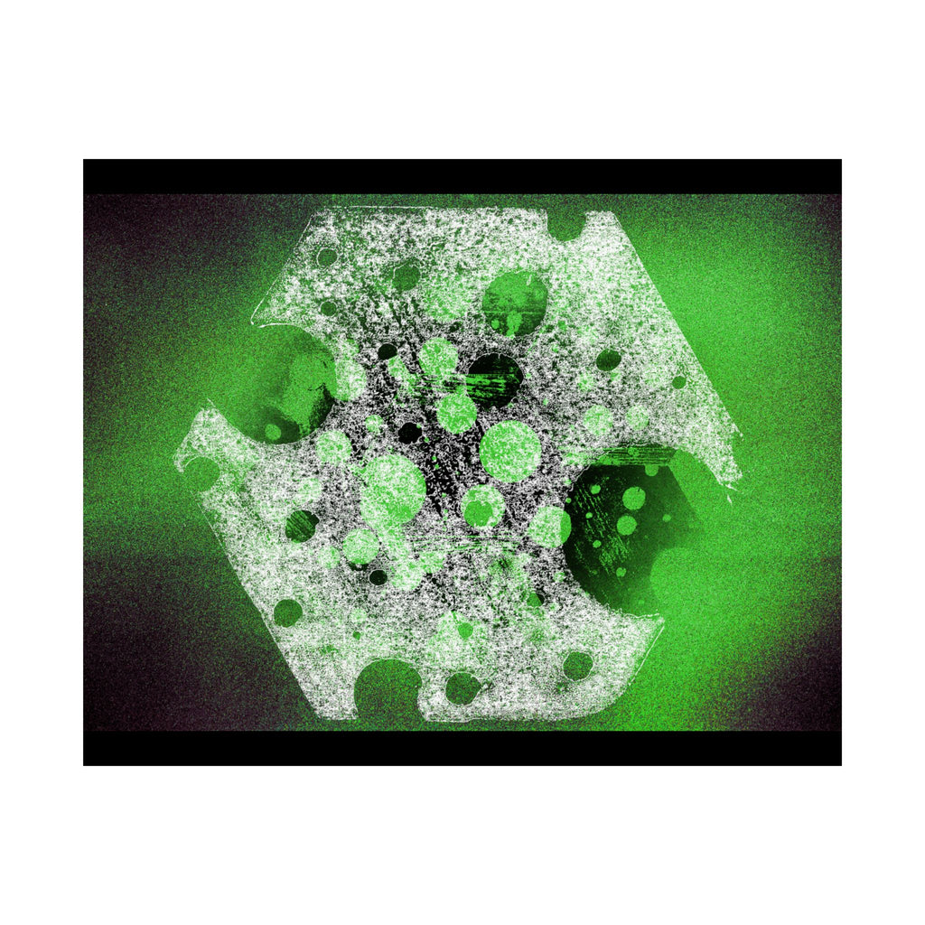 Abstract Green Galaxy Matte Poster — Horizontal Wall Art