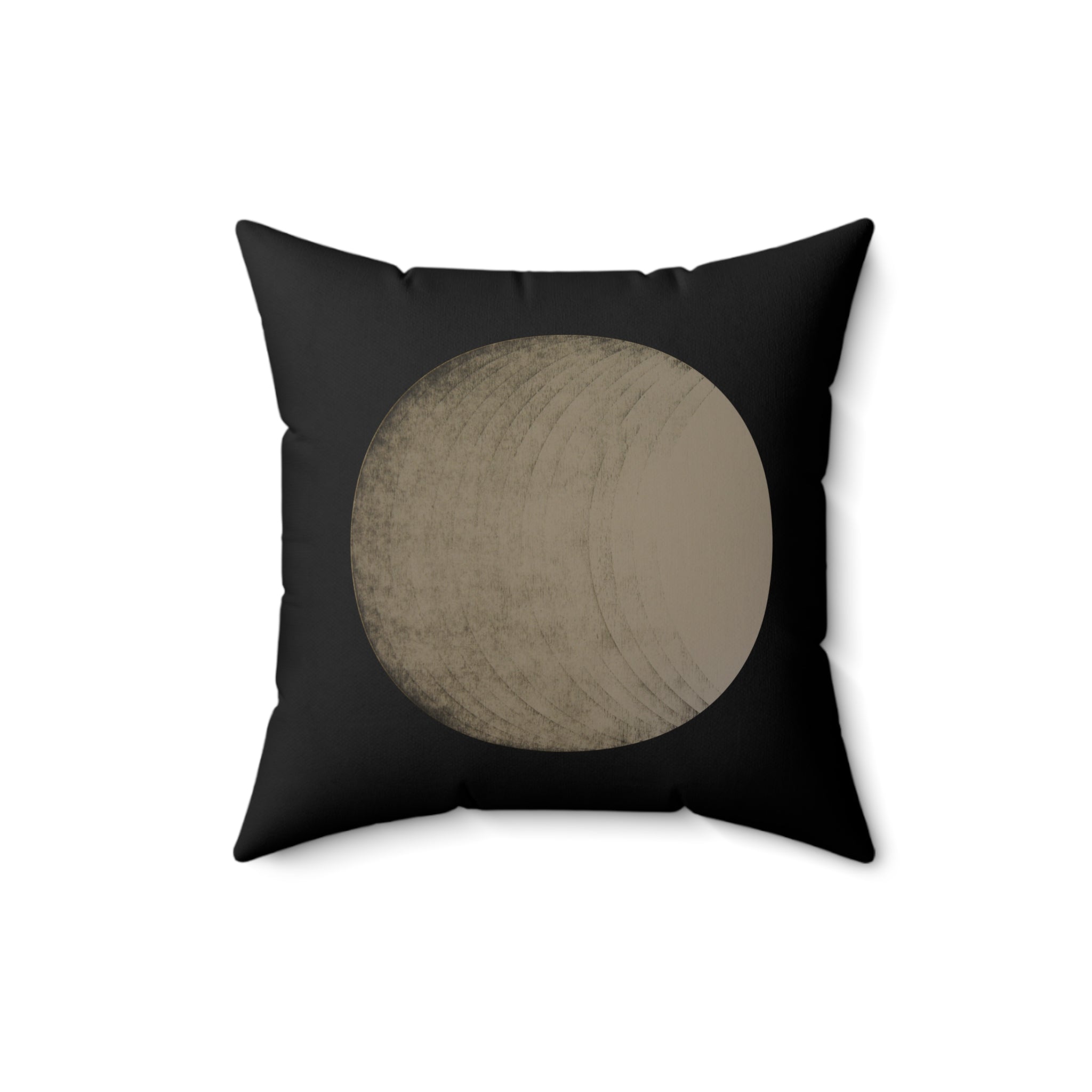 Minimalist Earth Tone Circle Pillow — Modern Geometric Accent Cushion