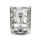 10oz Glass Mug — Black & White Abstract Hex Bubble Pattern