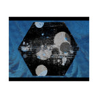 Abstract Blue Hexagon Poster — Matte Horizontal Wall Art