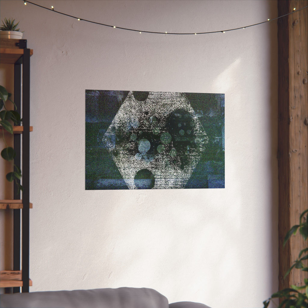 Abstract Geometric Matte Poster — Hexagon & Circles Art Print (Horizontal)