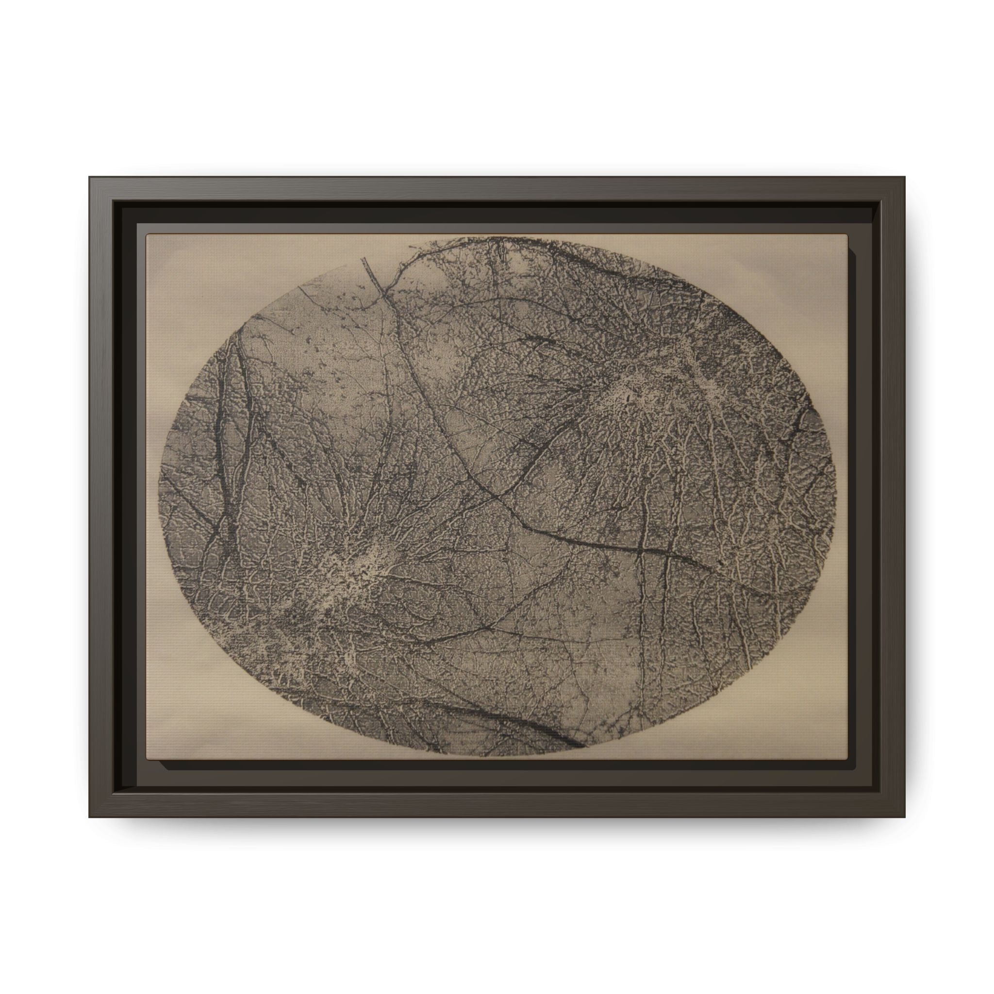 Framed Matte Canvas Art, no 13 — Twin Tree Wood-Carving Reproduction (Black & Dark Neutral Green)