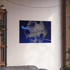 Abstract Blue Space Poster — Matte Horizontal Art Print