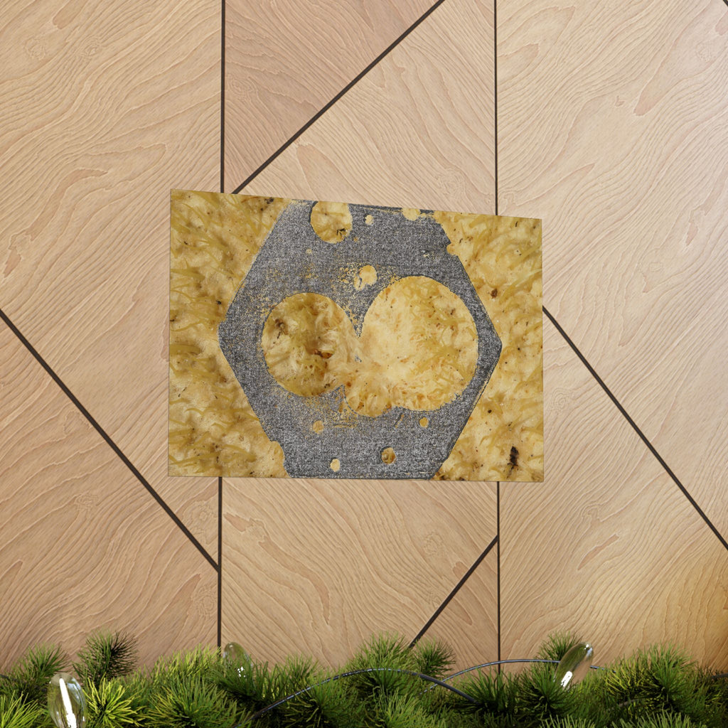 Zeskantmoer Macro Poster | Industriële textuur Matte Horizontale Poster 