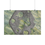 Abstract Seagrass & Stone Matte Horizontal Poster — Coastal Texture Wall Art