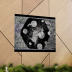 Abstract Galaxy Matte Poster — Black & Silver Cosmic Art (Horizontal)