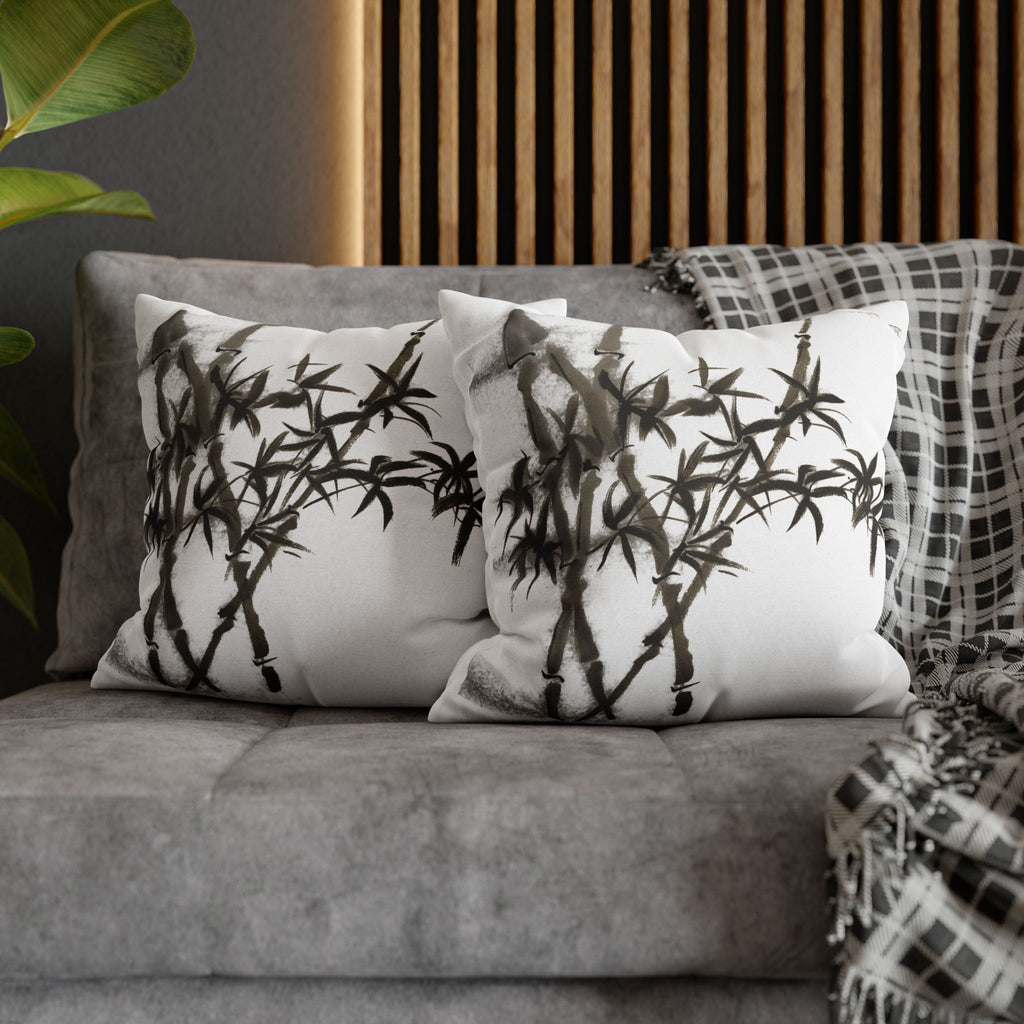 Bamboo Ink Sumi-E Decorative Pillowcase