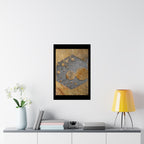 Rusty Hexagon Stencil Poster Matte Vertical Poster | Industrial Abstract Wall Art