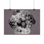 Abstract Hexagon Art Poster — Textured Geometric Horizontal Print