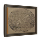 Ingelijste matte canvas kunst, nr. 04 — Reproductie van een houtsnijwerk van Twin Tree (Zwart &amp; Ezelbruin) 
