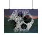 Abstracte kosmische hexposter — Surrealistische maan en filmrol muurdecoratie 