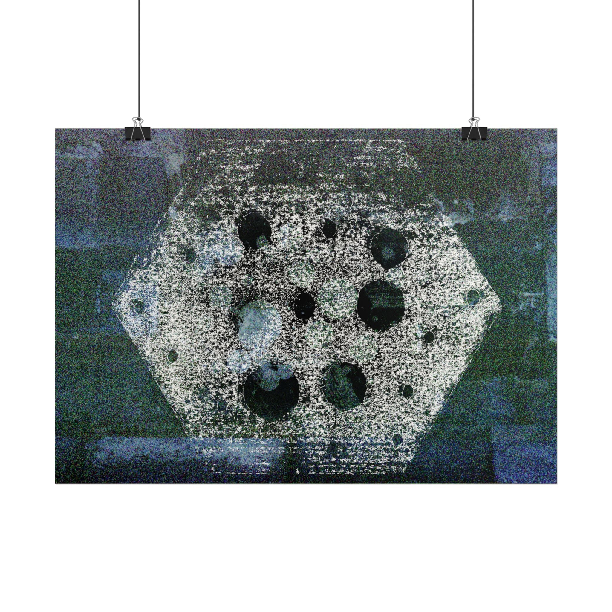 Abstract Lunar Hex Poster — Horizontal Wall Art