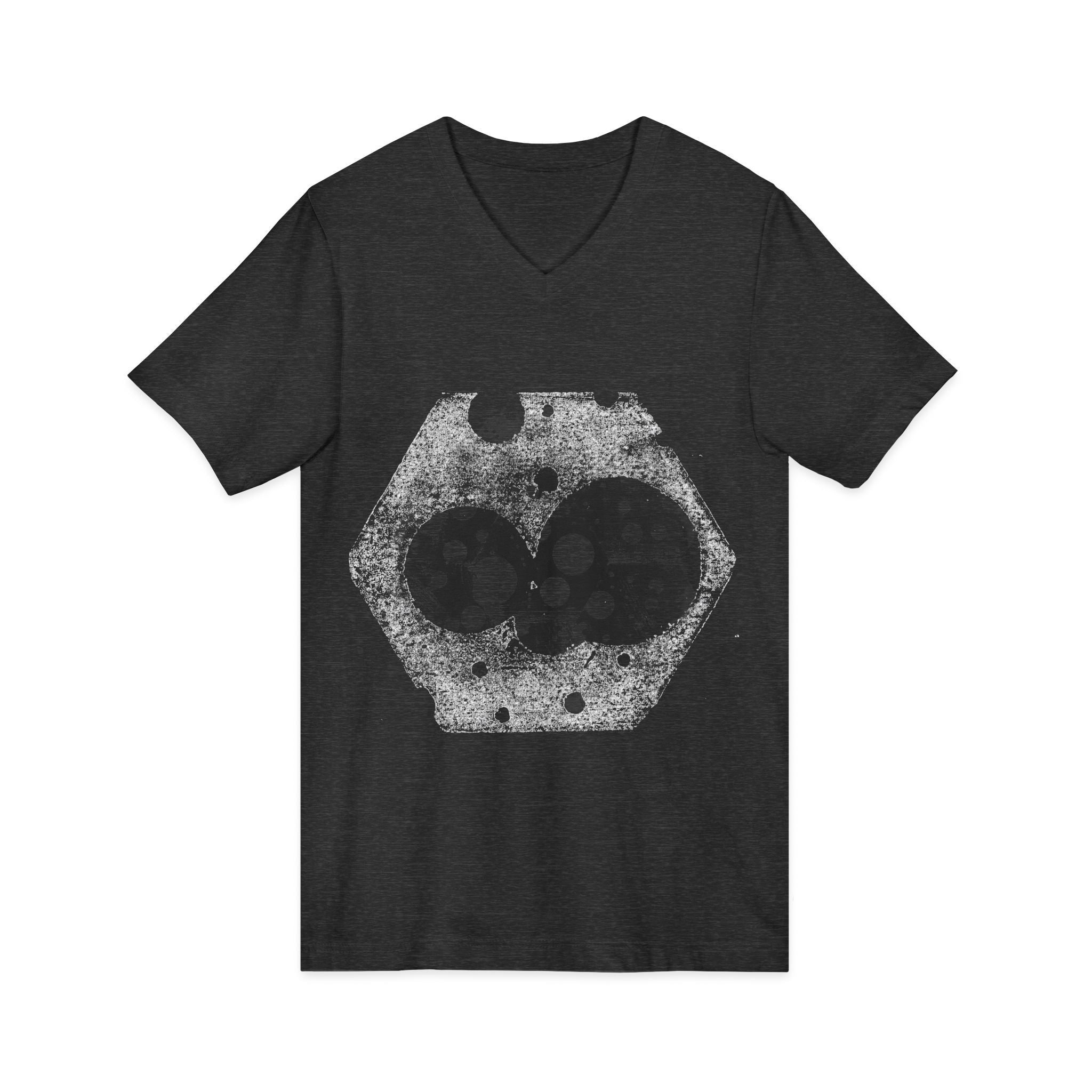 Hex Moon Graphic V-Neck Tee Design Hex27 — Distressed Space Cheese Vintage Astronomy V-Neck T-Shirt