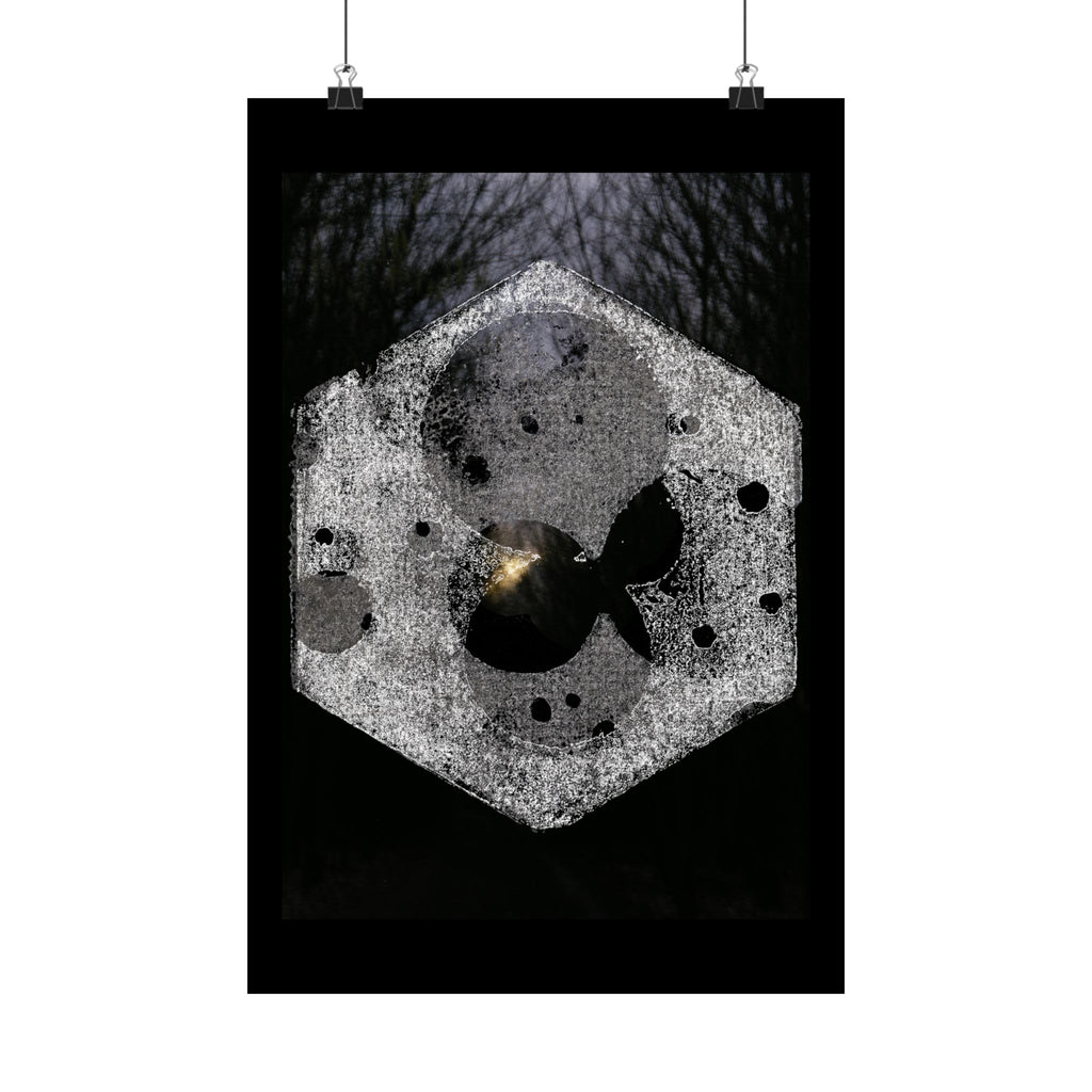 Matte Vertical Poster — Abstract Moon Hexagon Art