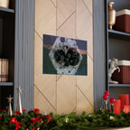 Abstract Celestial Hexagon Matte Poster — Moody Night Sky Art Print